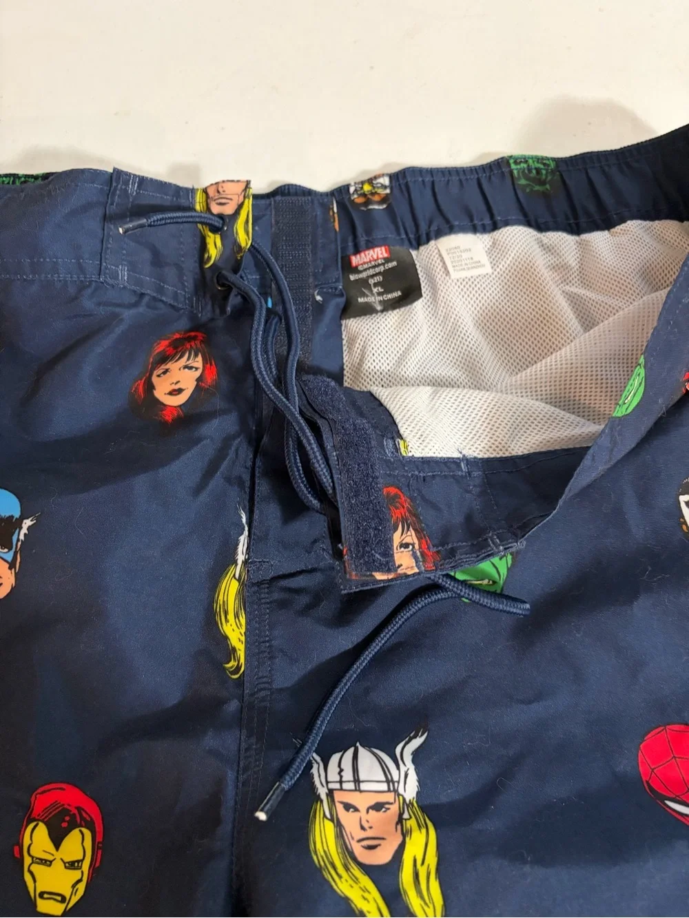 Marvel Navy Men’s Character Face Swim Shorts XL